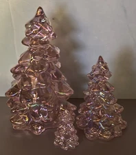 Mosser Glass Christmas Tree Set - 3 sizes - ROSE CARNIVAL (PINK)  Holiday Decor