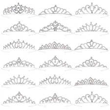 18 Pcs Tiaras Crowns Headbands for Girls Silver Princess Tiara Bulk Crown Tia...