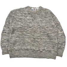 VTG Coogi Style 3D Knit Sweater Men XL Texture Florence Tricot Multicolor Cream