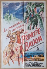 Prince Bayaya ORIGINAL '50s POSTER Jiri Trinka Trnka knight dragon knight art