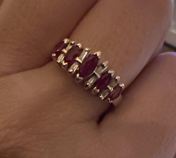 Ruby Ring In 14k Gold w/ Lab Created Ruby In Marq… - image 9