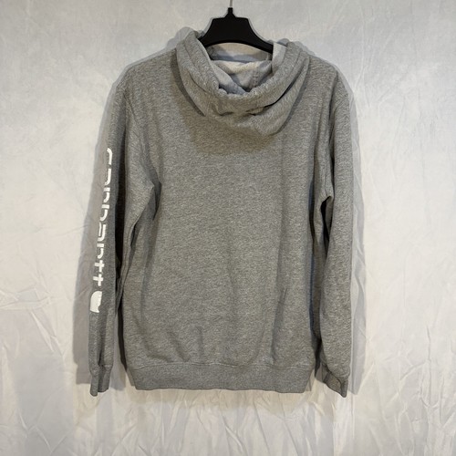 Carhartt Hooded Sweat Parka Pullover Drawstring Hoodie Gray Distress M - Picture 4 of 9