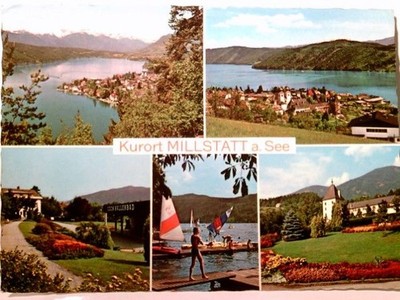 Kurort Millstadt am See Kärnten / Österreich. Alte Mehrbild AK farbig, 5 versch.