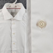 Eton Slim Cotton French Cuff 15.75 White Shirt Solid Business Long Sleeve Mens