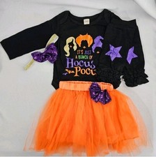 Baby Toddler Halloween Outfit Sz 90 - Tulle Skirt Leg Warmers Head Bow