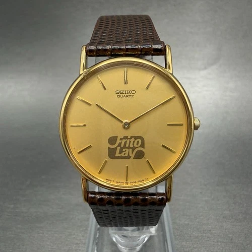 Seiko Watch Men 31mm Champagne Dial Gold Tone Round 5y30-7009 New Battery GH6