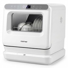 Portable Dishwasher 8.25L Water Tank 360° Dual Spray Arms 6 Wash Programs