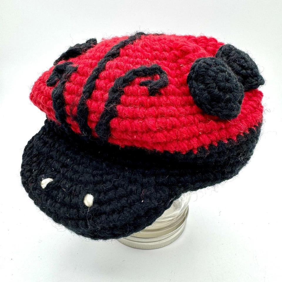 M&L Niños Sombrero Bebé Niño Ladybug Disfraz Tejido a Mano 100% Lana Forrado de Vellón Divertido Foto 2 de 4