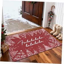 Deck the Halls Christmas Rug 2x3 for Entryway Washable Christmas Tree Kitchen