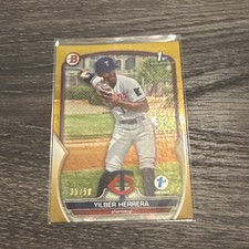 2023 Bowman 1st Yilber Herrera GOLD Parallel #'d 35/50 - Minnesota Twins 