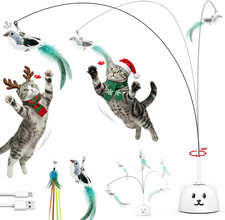 Interactive Cat Toys for Indoor Cats: Upgraded 360  Automatic Spin Flying Bird F