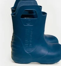Outdoor Master Kids Blue Rain Boots Pull On Light Weight Size 12 Rainboot