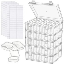 Bead Organizer Box 150Pcs Small Clear Plastic Bead Storage with Labels, Mini ...