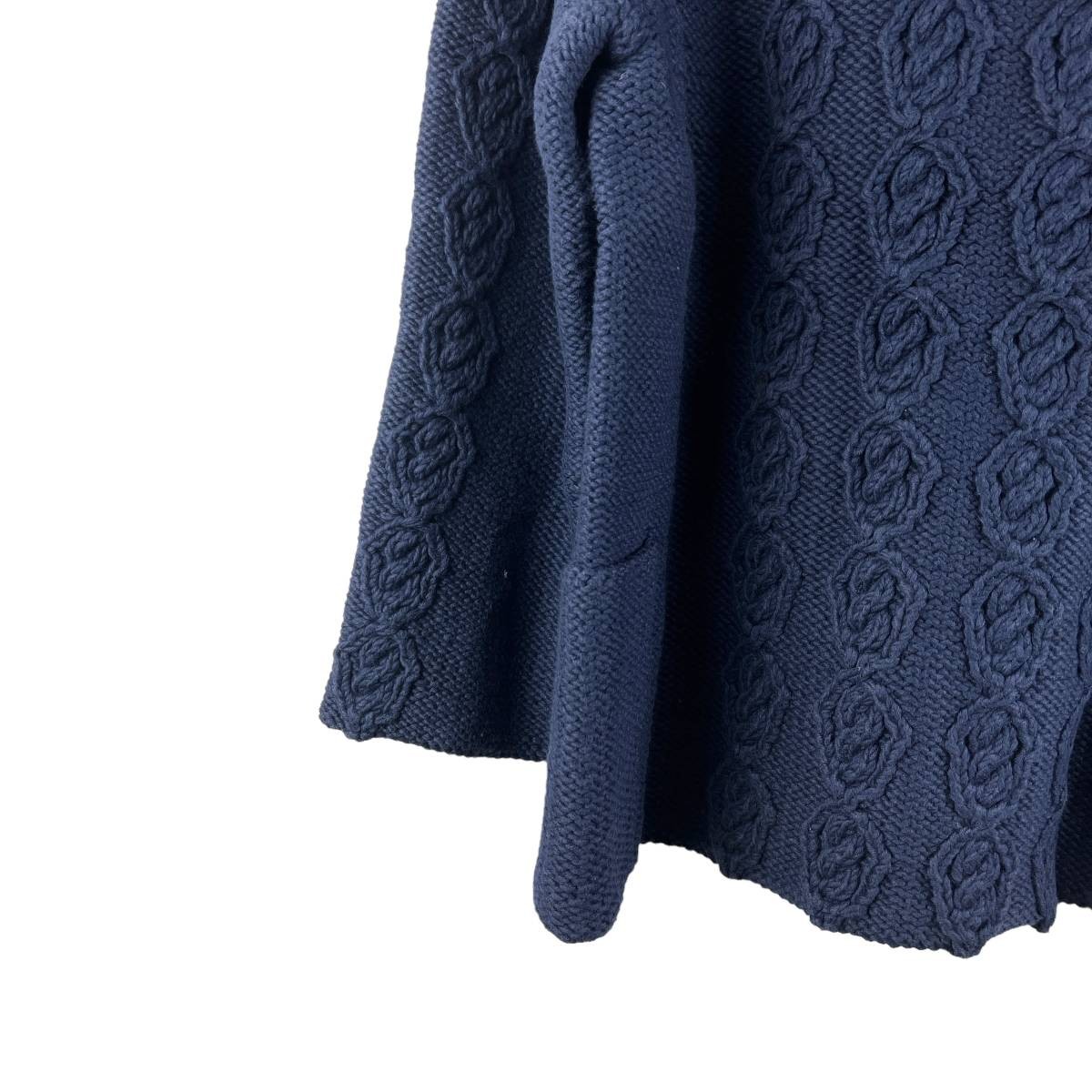 Visvim Knit Jacket Twist Chain Pattern Blue Mens … - image 7