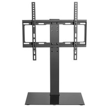 Audizio TTTS40 Tempered Glass TV Stand for 32-55" Screens, Adjustable VESA