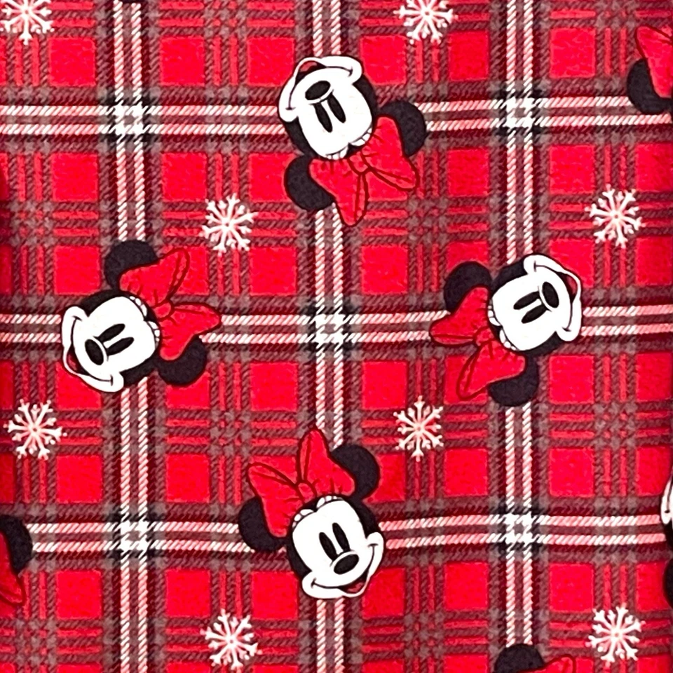 Disney Niñas 4T Cuadros Minnie Mouse Camisón Franela Volantes Navidad Abuela Foto 4 de 4