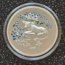 Niue Island 2008 Silbermünze 1 Dollar Elizabeth II Year of the Ox mit Zertifikat