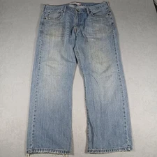 Levi's 569 Loose Straight Wide Leg 36x30 Men's Jeans Light Wash Used Denim
