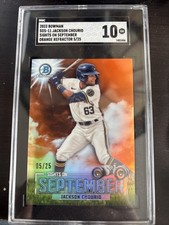 2023 Bowman Chrome Jackson Chourio Sights On September Orange Refractor/25 SGC10