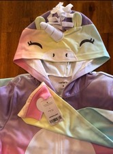 Pijama Unicornio Carter's Niñas Talla 8 Pijamas Con Capucha Arco Iris Disfraz NUEVO CON ETIQUETAS NUEVO