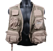 VTG Magellan Fishing Vest Men's Size Large Utility Gorpcore Tan Pockets Outdoor