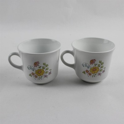Corelle by Corning Blumen Tasse Set 2 Teilig 1976-1986 Vintage