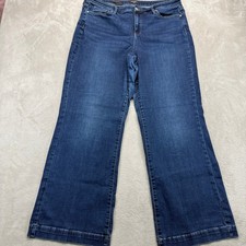 NYDJ Jeans Women's 16 Teresa Wide Leg Dark Wash Lift Tuck Technology Trouser Hem