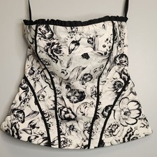 White House Black Market Floral Corset Bustier Top Size 2