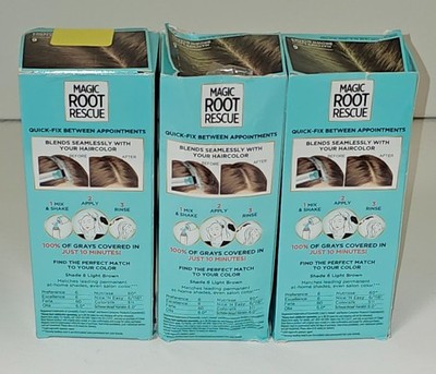 3X-L'Oreal Paris Magic Root Rescue, Permanent Hair Color, 6 Light Brown-READ