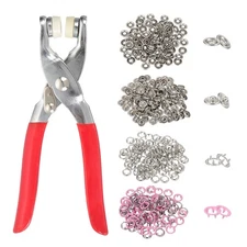 100Set Metal Snap Button Kit 9.5mm Hollow Prong Snap Button Fasteners Tool Pink