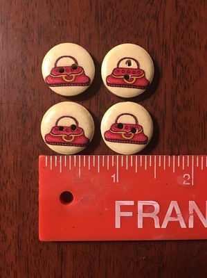 4 Wooden Pocket Book - Purse Buttons 
