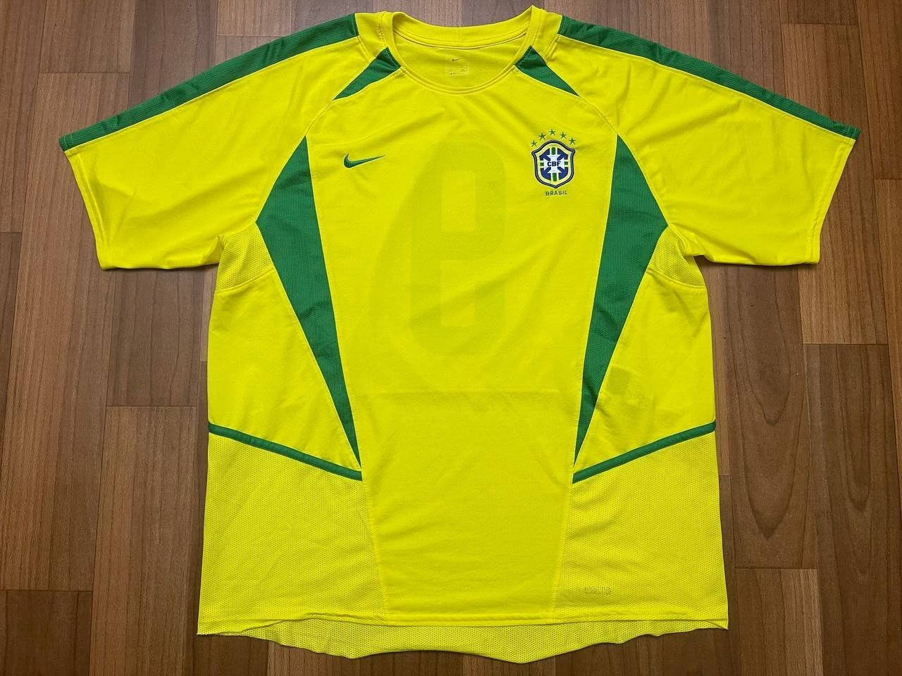 Brazil 2002/2004 Nike Home Yellow Soccer Football Shirt Jersey #9 Ronaldo Size M