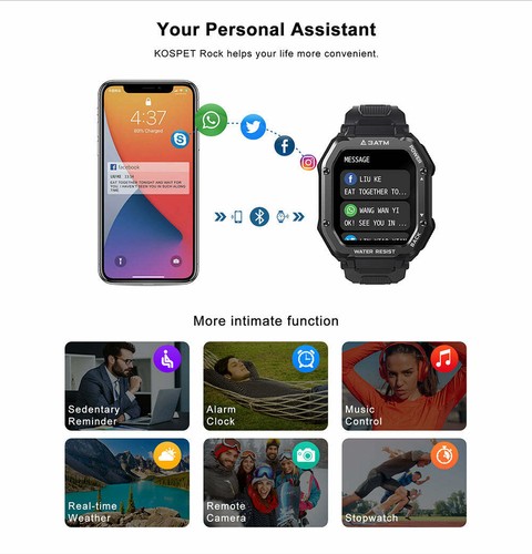 5ATM Rugged Smart Sports Watch Multifunction Activity Heart Rate Blood Pressure - 第 11/14 張圖片