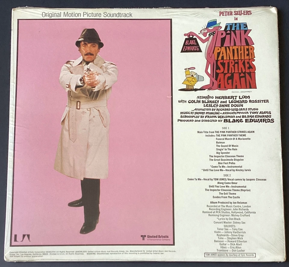 PINK PANTHER STRIKES AGAIN~Mancini/Tom Jones SEALED Orig '76 Rare Soundtrack LP - Image 2 of 4