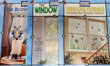 Lot of 3 Plaid Gallery Glass Beginners Guides, Window Book, Fabulous Florals New