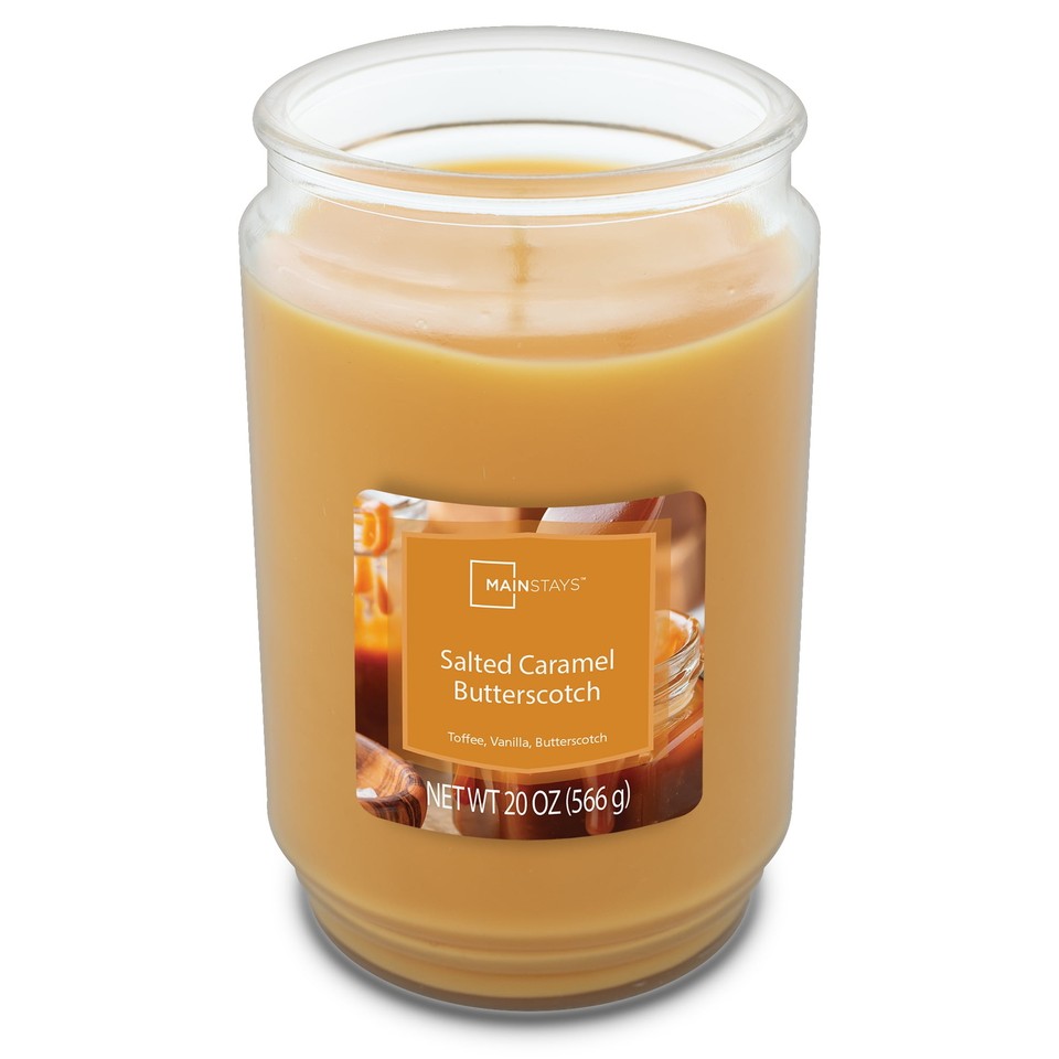 Salted Caramel Butterscotch Scented Single Wick Candle 20 oz for Home