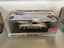 RARE SILVER SUN STAR 1956 PORSCHE CARRERA 356A COUPE 1/18 SCALE DIECAST CAR
