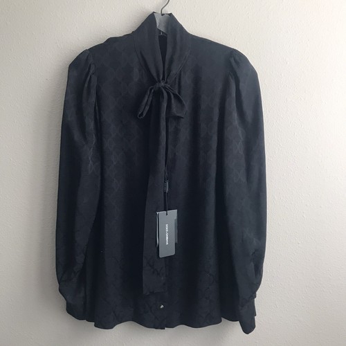 NWT Dolce & Gabbana DG logo shirt in jacquard with bow size IT 44/ US 8 - 第 6/10 張圖片