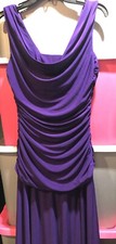 Nightway Womens Purple Long Sleeveless Gown Size 10 Drape Front