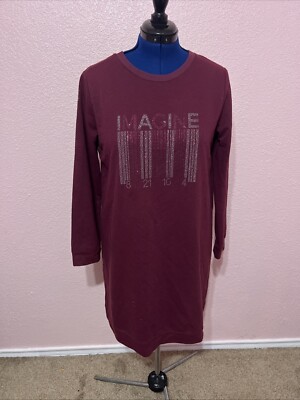 Sevada Dark Plum Maxi Sweater Knee Length (message For Details)