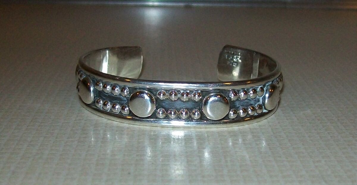 Signed Mexico TJ-65 925 Sterling Silver Cuff Bracelet 2 1/2 Signed Mexico TJ-65 925 Sterling Silver Cuff Bracelet 2 1/2