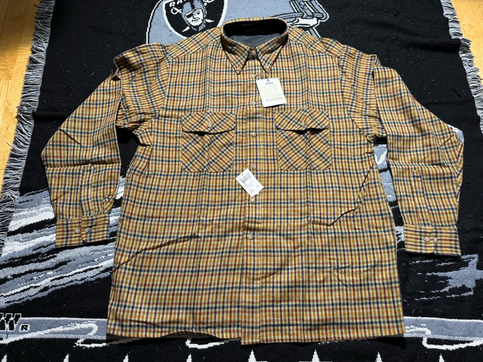 FILA Camicia di flanella a quadri Savile Row Outdoorman manica lunga taglia Large NUOVA CON ETICHETTE