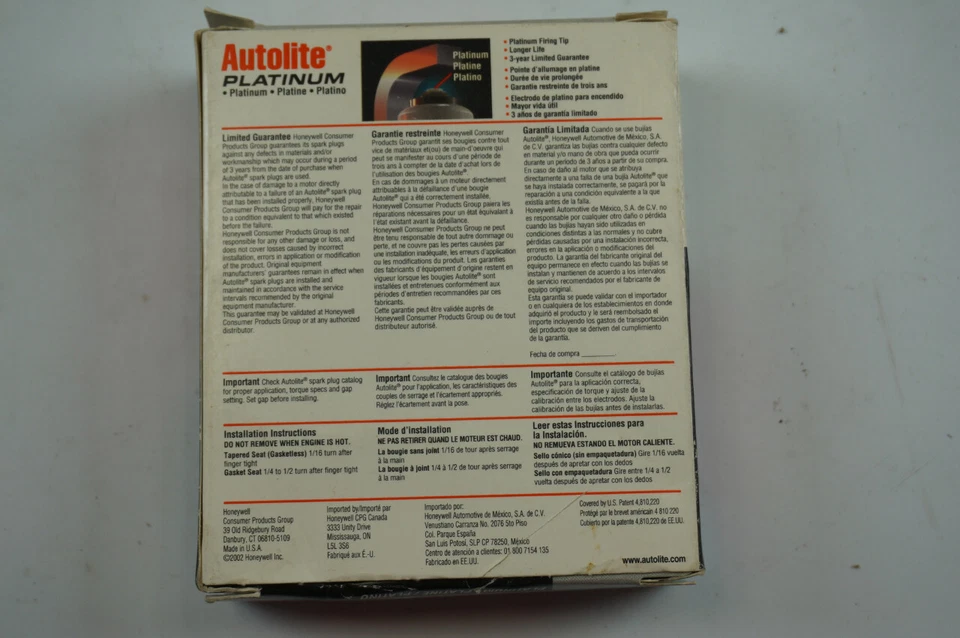 Autolite Spark Plug Platinum AP106 Pack Of 4 NOS - Image 4 of 4
