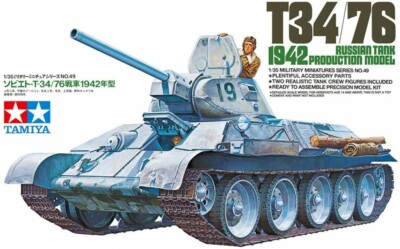 TAMIYA 1/35 Military Miniature No.49 RUSSIAN TANK T34/76 1942