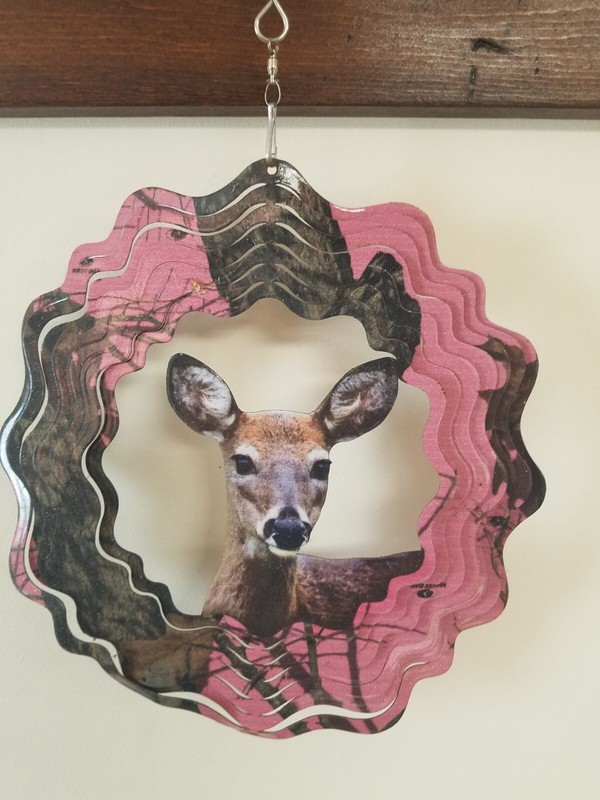 Hanging Round Metal Deer Decal