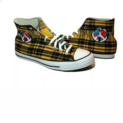 yellow checkered converse