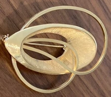 Vintage Emmons Brooch Pin Gold Tone MCM Atomic