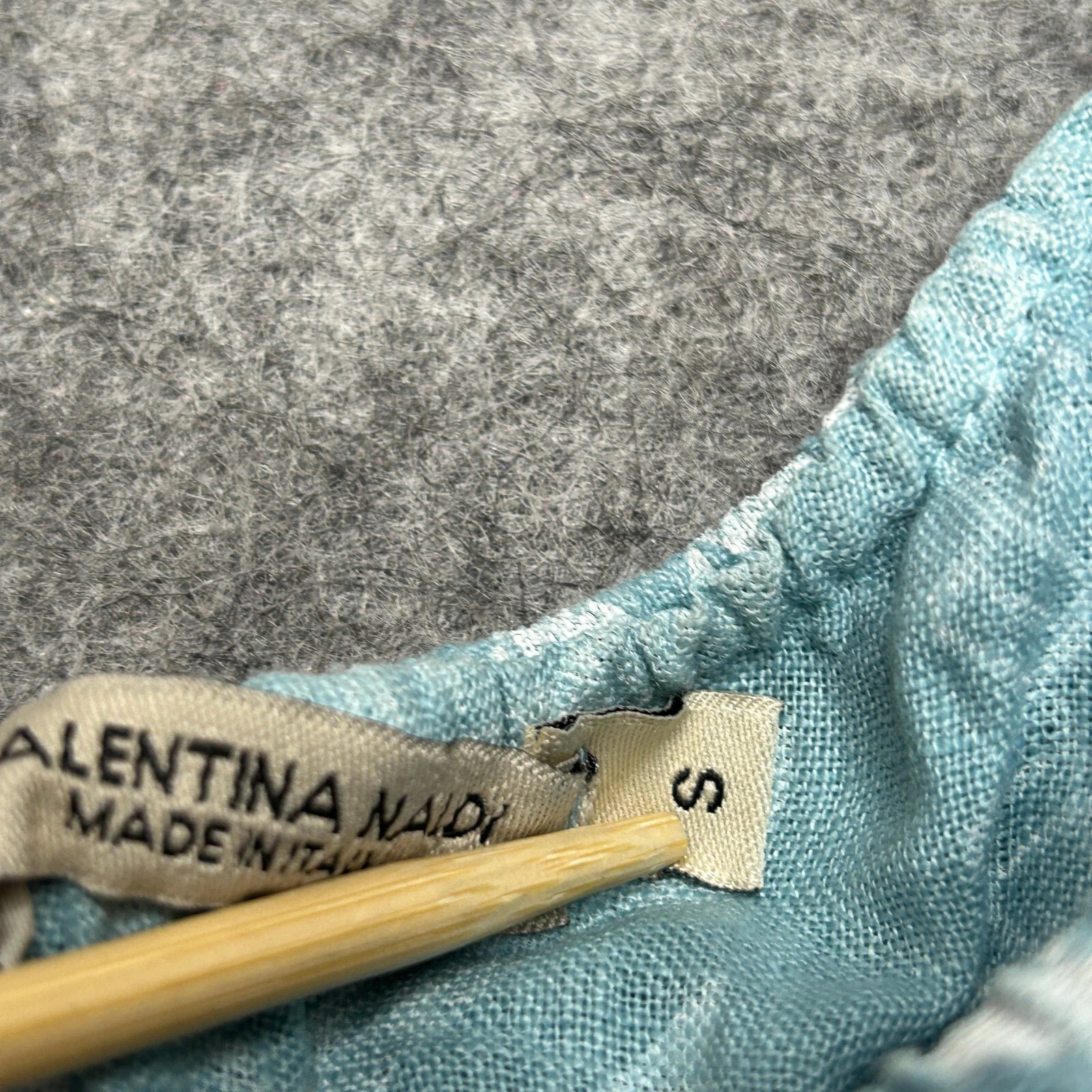 VALENTINO Valentina Naldi abito donna piccolo blu tutto lino Italia 1 spalla spiaggia chiaro