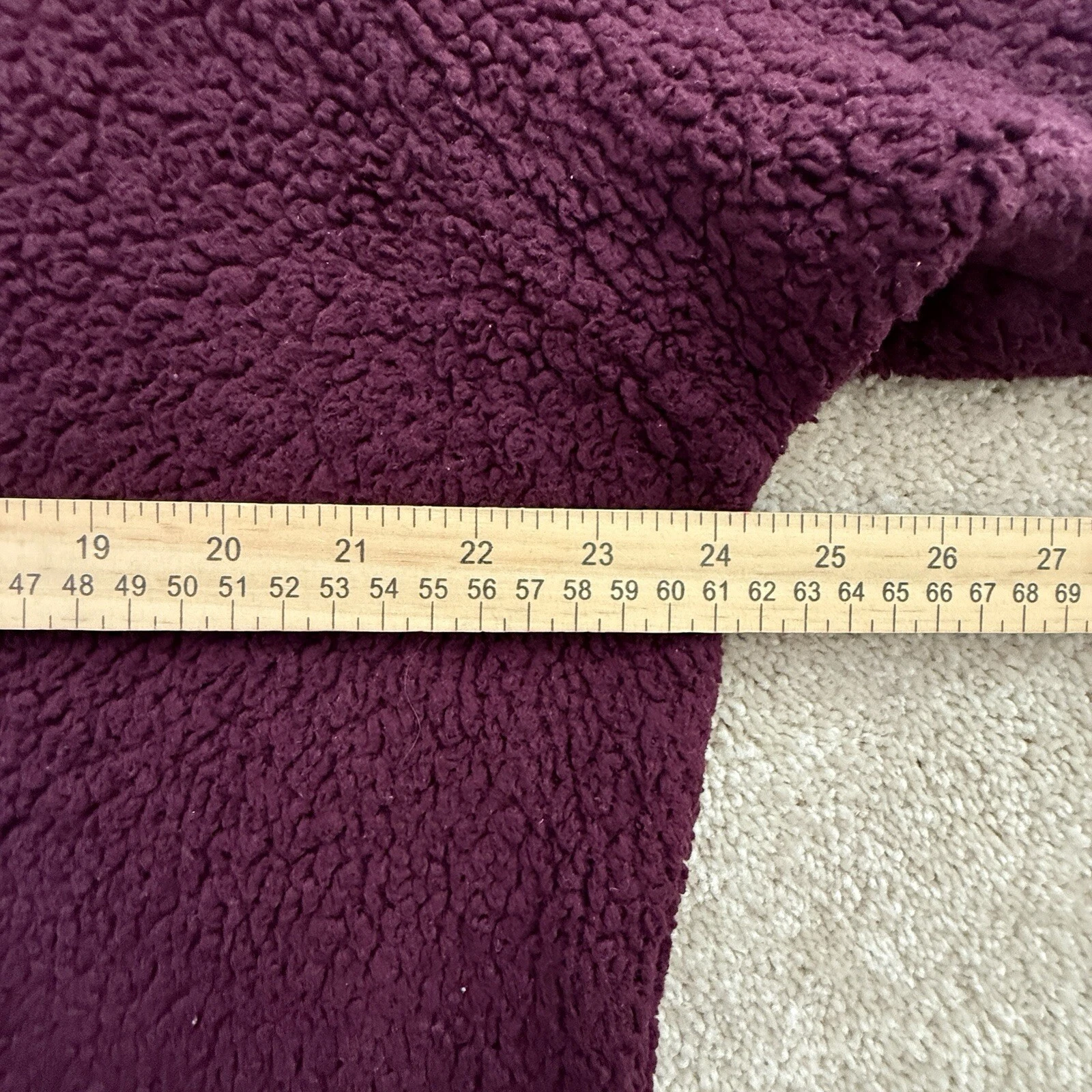 UNDERCOVER Felpa ROSA Victorias Secret grande bordeaux con cappuccio e zip 1 4 sherpa morbida