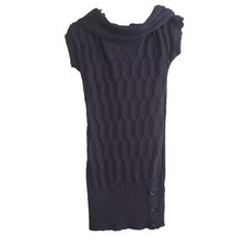 Short-Sleeve Cowl-Neck Sweater Dress - Size Small